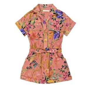 Zimmerman Kids Size 1 Year Tropicana Short-sleeve Playsuit Multicolor Floral